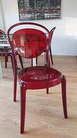 Sedie Parisienne Calligaris n.4 pezzi rosse