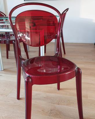 Sedie Parisienne Calligaris n.4 pezzi rosse
