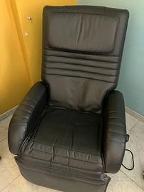Poltrona massaggiante in vera pelle