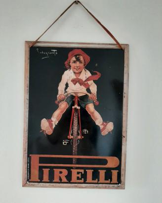 targa pubblicitaria Pirelli vintage