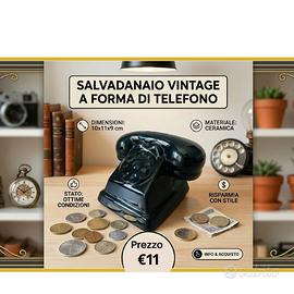 Salvadanaio Vintage a forma di telefono classico