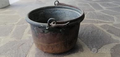 Paiolo antico in rame con manici – Ø 29 cm