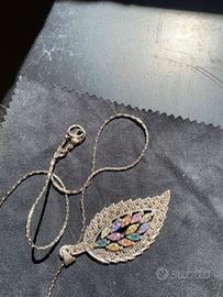 Collana con foglia argento