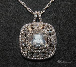 Stupendo collier ciondolo Vintage argento pietreCZ