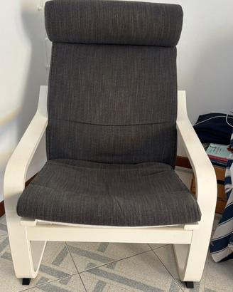 poltrona POÄNG ikea struttura legno bianco