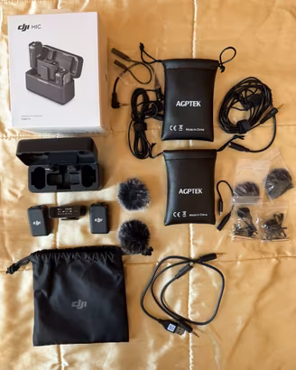 DJI Mic  (2 TX, 1 RX, Case) + Lavalier Microphone
