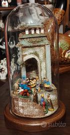 Campana in vetro Natività con ReMagi e Pastori,De