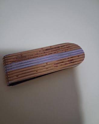 Fermasoldi in Argento 800 a coste tre tonalità.