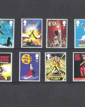 8 francobolli Royal Mail MUSICALS 2011