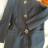 Giacca primaverile blu 42 , bottoni gioiello