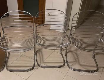 Struttura in acciaio sedie Modernariato anni 70