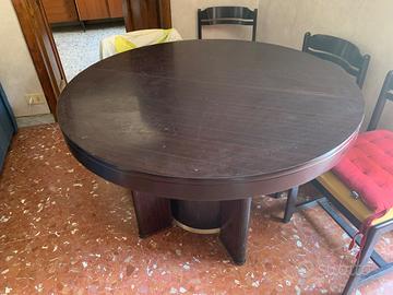 Tavolo in Legno rotondo anni vintage diam 116 h 77