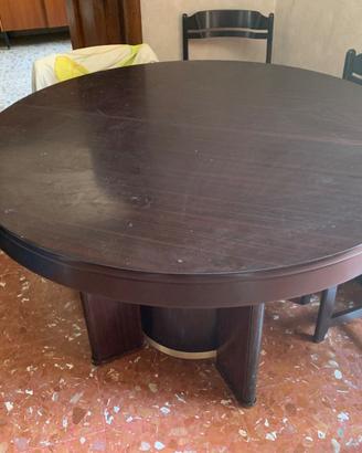 Tavolo in Legno rotondo anni vintage diam 116 h 77