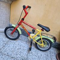 Bici bambino 12" rossa e gialla + portapacchi