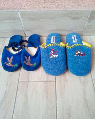 2 paia ciabatte bambini Superga n27 coniglio n25.