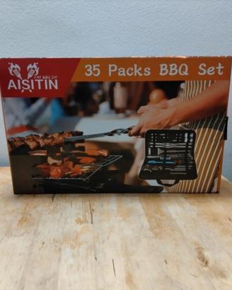 Set BBQ professionale AISITIN 35 pezzi-NUOVO 