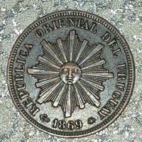 Uruguay,1 centesimos 1869