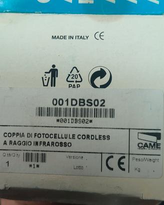 Fotocellule ad infrarossi CAME DBS02 (bidirezional