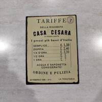 Targa metallo vintage Casa Cesara 1936