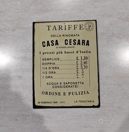 Targa metallo vintage Casa Cesara 1936