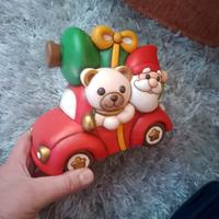 THUN, Teddy e Gnomo Oliver con Macchina in Ceramic