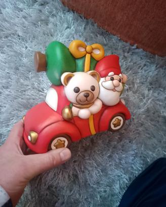 THUN, Teddy e Gnomo Oliver con Macchina in Ceramic