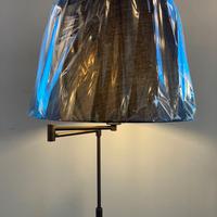 Lampada terra marrone braccio snodo con paralume