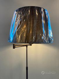 Lampada terra marrone braccio snodo con paralume