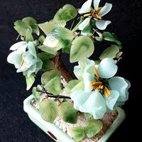 Bonsai in fiore –composizione artistica in vetro