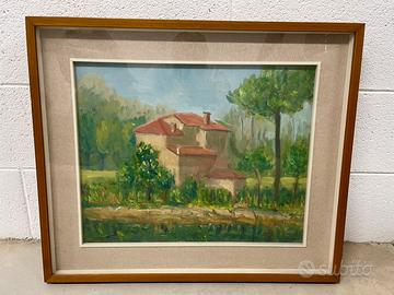 Dipinto a olio con cornice in vetro