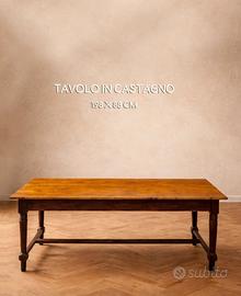 Antico Tavolo in Castagno | 198x88 cm | fine '800