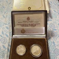 Dittico di monete d'argento 1985