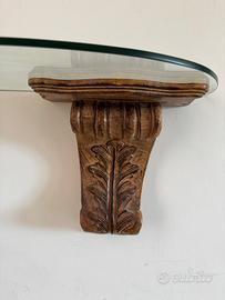 Mensole in legno indiano con cristallo
