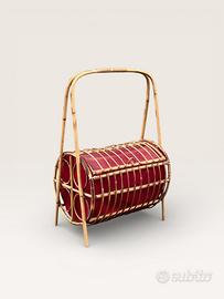 Design Modernariato Raro portariviste in bambù