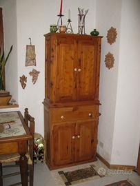 MOBILE VETRINA LEGNO MASSELLO RAFFINATA FATTURA AR