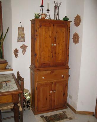 MOBILE VETRINA LEGNO MASSELLO RAFFINATA FATTURA AR