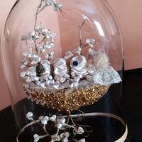 Maria Bambina in cera sotto campana  vetro – 1930.