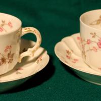 AVILAND LIMOGES 2 Tazze the '' CORBEILLE DI FIORI"