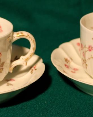 AVILAND LIMOGES 2 Tazze the '' CORBEILLE DI FIORI"