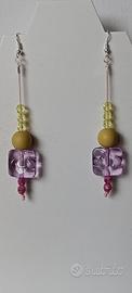 Orecchini handmade pietre e cristalli 