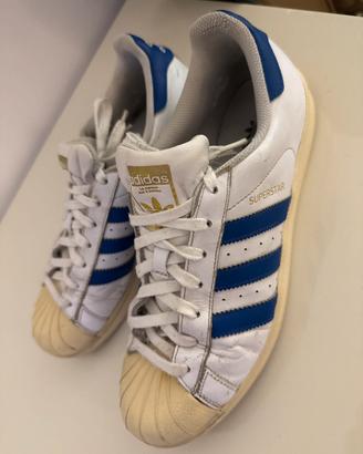 Adidas Superstar originali uomo n.44 (bianco/ blu)