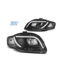 FARI AUDI A4 B7 04-07 LUCE DIURNA A TUBO FONDO NER