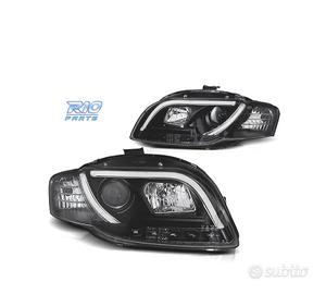 FARI AUDI A4 B7 04-07 LUCE DIURNA A TUBO FONDO NER