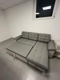 Divano Letto Angolare grigio con Contenitore
