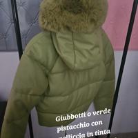 bomber verde pistacchio con pelliccia e pelliccia 