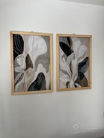 Coppia di quadri 40x60 cm con stampe moderne