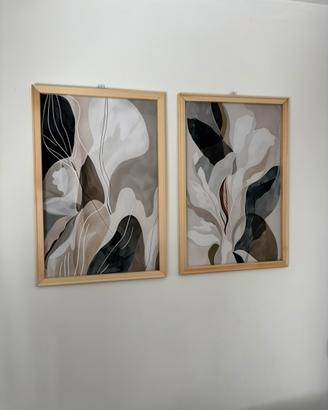 Coppia di quadri 40x60 cm con stampe moderne