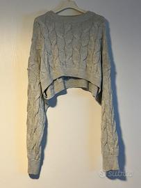 maglione crop grigio