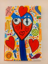 QUADRO DIPINTO A MANO ACRILICO SU TELA CM 60x40 