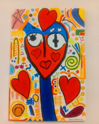 QUADRO DIPINTO A MANO ACRILICO SU TELA CM 60x40 